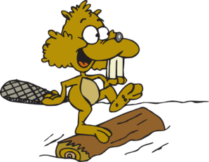 Beaver On Log Clip Art